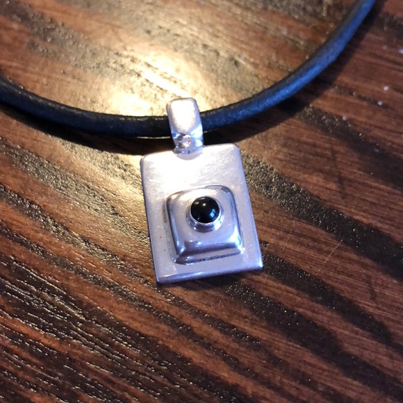 SILPADA Leather Choker & Sterling Silver Pendents - Picture 2 of 6